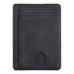 kate kasin Black Leather Credit Card Pocket Wallet - Compact, Secure, and Elegant - Ideal for Men and Women